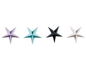 Premier Housewares Leela 5 Point Paper Star Shade, White/ Black/ Turquoise/ Purple (Variable colours)
