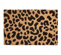 Premier Housewares Leopard Print Coir Doormat Stylish Floor Mat for Indoor Use Floor Protection Natural Black Main Door Kitchen Mat Inside 40 x 2 x 60
