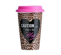 Premier Housewares Leopard Travel Mug, Multi-Colour