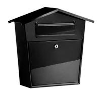 Sturdy Build Galvanised Metal Tapered Mail Box, Steel Constructed Mail Box, Tapered Design Letter Box Interiors by Premier Black One Size
