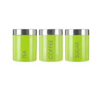 Premier Housewares Liberty Tea Coffee and Sugar Canisters - Set of 3, Lime Green