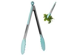 Premier Housewares Light Green Silicone Tongs | Durable Stainless Steel Arms with Heat-Resistant Silicone Tips | Non-Stick Kitchen Tongs for Cooking, Serving, and Lifting Food