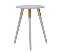 Premier Housewares Light Grey Small Side Table | Versatile Small Round Coffee Table | End Table Living room Side Table for Home | Lightweight Bedside Table | Sturdy Coffee Table