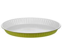 Premier Housewares Lime Green Flan Dish/Non-Stick Pie Dish/Made From Carbon Steel with Ceramic Coating/No PTFE or PFOA/Heat Resistant Quiche Dish/Dimensions are W30 x D30 x H3cm/ Weight 0.408.
