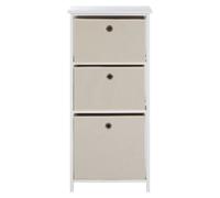 Premier Housewares Lindo 3 Natural Fabric Drawers Cabinet