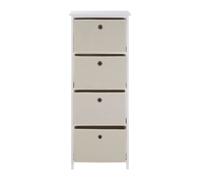 Premier Housewares Lindo 4 Natural Fabric Drawers Cabinet