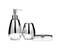Premier Housewares Magpie Bathroom Set, Silver, Set of 3