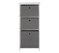 Lindo 3 Drawer Fabric Drawers Cabinet Premier Housewares Grey One Size