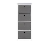 Premier Housewares Lindo 4 Grey Fabric Drawers Cabinet