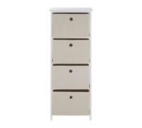 Premier Housewares Lindo 4 Natural Fabric Drawers Cabinet