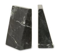 Interiors by PH Set Of Two Black Marble Bookends, Black