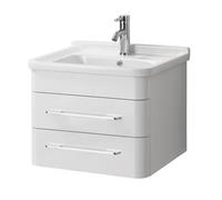 Premier Housewares Maison By Premier Savannah Wht Hi Gloss Under Basin 2 Drw Cabinet 57X46.5X51Cm, Delivered Fully Assmbled