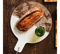 Premier Housewares Maison By Premier White And Brown Marble Round Serving Board