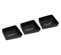 Premier Housewares Mange Snack Dishes, Black, Set of 3