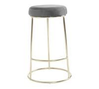 Premier Housewares Manhattan Grey Velvet Bar Stool