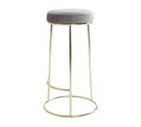 Premier Housewares Manhattan Grey Velvet Tall Bar Stool