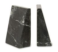 Premier Housewares Marble Book Ends set of 2/ Black Marble Bookends for shelves/Stylish and Sturdy Book Ends for Book Shelves Heavy Duty W11 x D6 x H16cm.