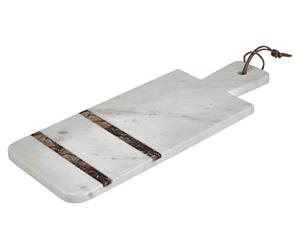 Premier Housewares Marble Serving Tray, Forest Marble, White/Brown - 46cm
