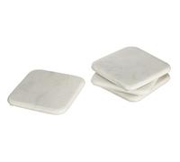 Premier Housewares Marble Square Coasters, Off/White, Set of 4, 10 x 10 x 1 cm