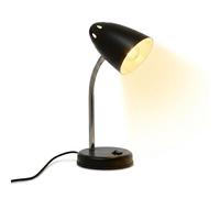 Premier Housewares Matte Black Desk Lamp | Adjustable Gooseneck Bedroom Lamp | Large Table Lamps for Living Room | Bedside Table Lamp for Reading & Writing | Lamps for Bedroom