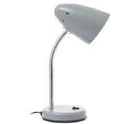 Premier Housewares Matte Grey Desk Lamp| Adjustable Gooseneck Bedroom Lamp|Large Table Lamps for Living Room|Bedside Table Lamp for Reading & Writing|Lamps for Bedroom
