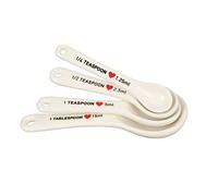 Set of 4 Heart Design Measuring Spoons Premier Housewares Cream One Size