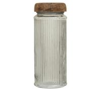 Premier Housewares Medium Glass Storage Jar Stylish Pantry Essential with Airtight Mango Wood Lid Kilner Jar Storage Jar Glass Jars Kilner Jars 0.5 x 10.5 x 25