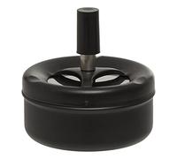 Premier Housewares Medium Spinning Ash Tray With Lid/Black Outdoor Ashtray For Cigarettes Ashtrays With Matte Finish For Garden Smoking Round Shape Cigarette Tray 11 x 11 x 10