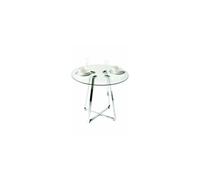 Premier Housewares Metropolitan Round Glass Dining Table with Chrome Leg, 76 x 90 x 90 cm