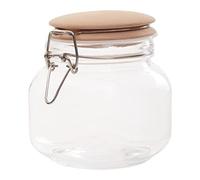 luca Luca Square 800ml Glass Jar With Wooden Lid Premier Housewares Clear One Size