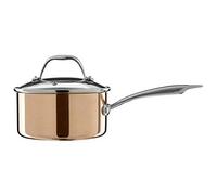Premier Housewares Minerva Saucepan, Copper Cooking Pot for Kitchen, Glass, Stainless Steel, 37cm