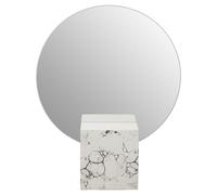 Premier Housewares Mirror for Hallway / Bathroom Monochrome Finish Garden Mirrors With White Marble Effect Frame Round Mirrors For