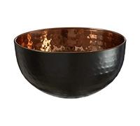 Premier Housewares Mixology Hammered Bowl Ornament, Stainless Steel, Copper/Black - Small