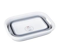Collapsible Grey White Laundry Basket