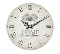 Premier Housewares Modern Frameless Wall Clock Battery Kitchen Clocks Wall Wooden MDF Clocks For Living Room Wall Clock, H34 X W34 X D4 Cm,White