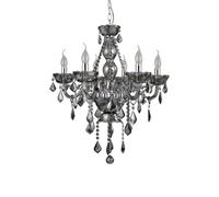 Premier Housewares Murano Smoked Chrome/ Crystal Chandelier