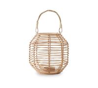 Premier Housewares Natural Lantern Sustainably Sourced Rattan Open And Airy Aesthetic Boho Themed Lamp Decor For Bedroom 42cm x 41cm x 42cm