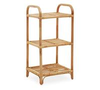 Premier Housewares Natural Rattan Shelf Unit/Garage Storage/Shed/Bathroom Organizer/Racking/Storage Shelving Unit W40 x D35 x H80cm/ Bathroom Storage/Rattan Storage Shelf