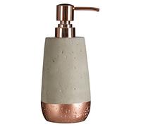 Premier Housewares Neptune Lotion Dispenser, ABS Plastic/Concrete, Grey/Copper, 8 x 8 x 19 cm