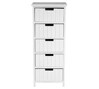Premier Housewares New England 5-Drawer Chest, Wood, White