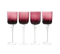 Premier Housewares Nile Wine Glasses, Purple, 9 x 9 x 25 cm, Set of 4
