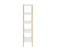 Premier Housewares Nostra 5 Tier White / Bamboo Shelf Unit