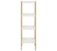 Premier Housewares Nostra Four Tiers White / Bamboo Shelf Unit