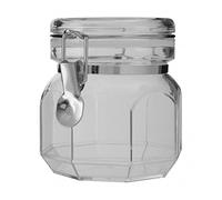 Premier Housewares Octagonal Canister With Silver Finish Lid Kitchen Canister For Food Storage Airtight Jar/Jars Canister For Tea Coffee Sugar 12 x 13 x 12