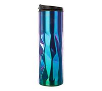 Premier Housewares Oil Slick Finish 450ml Insulated Stainless Steel Mug | Traveling Mug with Lid | Heat-Resistant Travel Mug | Thermos Mug for Hot and Cold Beverages |Coffee Mug