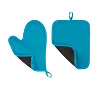 Premier Housewares Oven Glove and Pot Holder Set - Blue