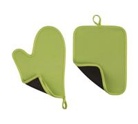 Premier Housewares Oven Glove and Pot Holder Set - Lime Green