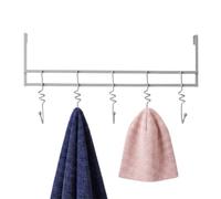 Premier Housewares Over Door Grey Hanger with 5 Hooks | Hanging Organiser
