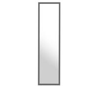 Premier Housewares Over Door Grey Plastic Frame Mirror Space-Saving Design, Durable and Slim, Easy to Install, Minimalist Style, 34 x 124 x 3