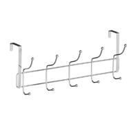 Premier Housewares Over Door Hanger with 10 Hooks | Over the Door Hook for Bedroom| Anti-Slip Back of Door Hook Hanger | Chrome Finish Wire Frame